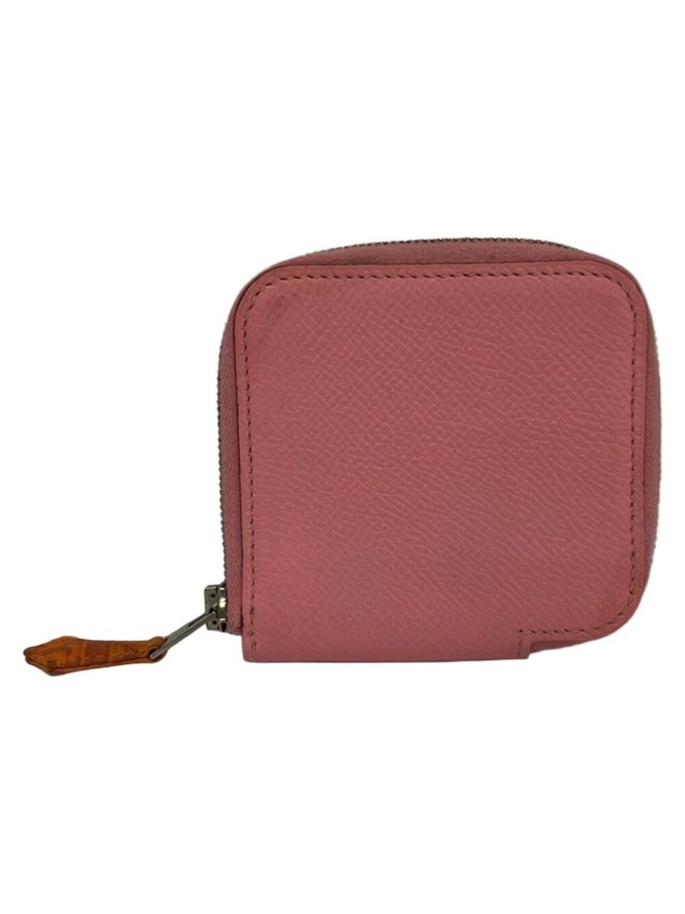 Hermes Coin Purse Azap Compact Mini Silk'in Rose Sakura Silver